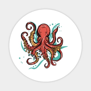 Orange Octopus Magnet